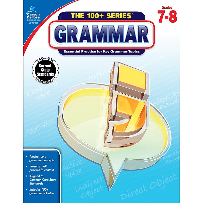 Carson-Dellosa The 100+ Series Grammar Book for Grades 7 to 8 image 1
