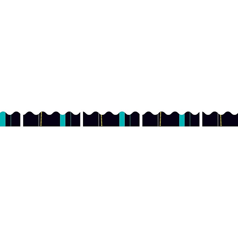 Carson-Dellosa Black, White, & Bold 36" x 2.25" Scalloped, Black, White, & Bold Borders 13 two-sided Strips (108190) image 1