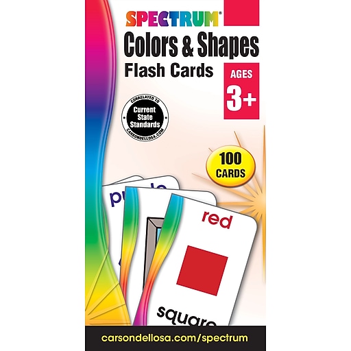 Spectrum Flash Cards, Colors and Shapes, 100/Pack Staples