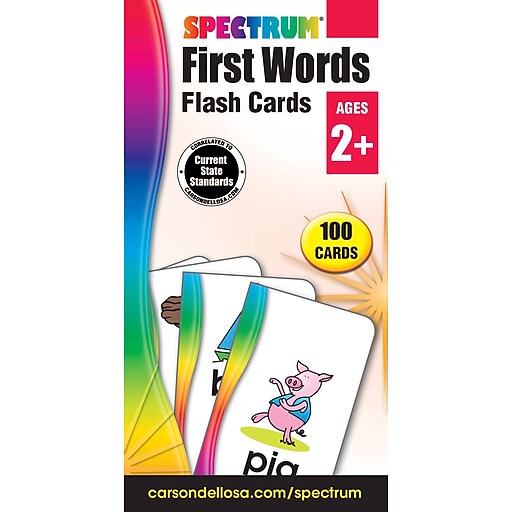 Spectrum Flash Cards, First Words, 100/Pack at Staples