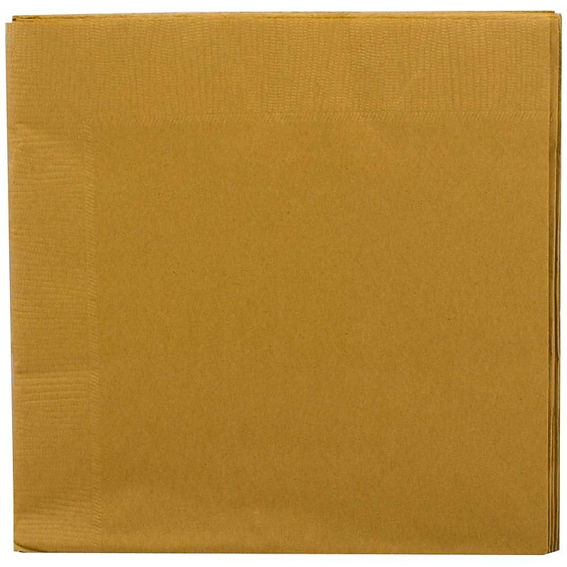 JAM Paper Beverage Napkin, 2-ply, Gold, 50 Napkins/Pack (356028327) image 1