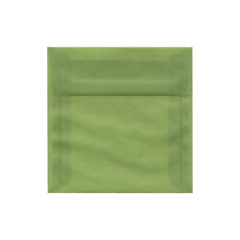 JAM Paper 6.5 x 6.5 Square Translucent Vellum Envelopes, Leaf Green, Bulk 250/Box (1592115H) image 1