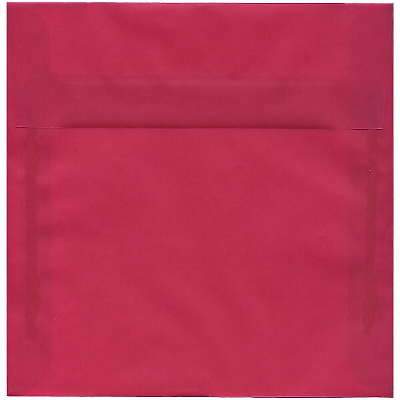 JAM Paper 8.5 x 8.5 Square Translucent Vellum Invitation Envelopes, Magenta Pink, 50/Pack (1592151I) image 1