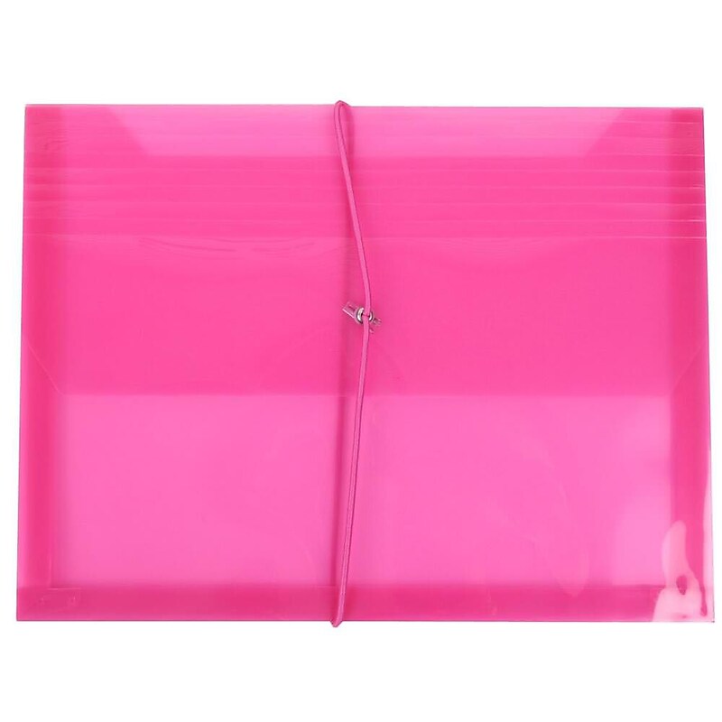 JAM Paper Standard Plastic Document File, 1 Pocket, Letter, Fuchsia Pink, 12/Pack (218E25FUB) image 1