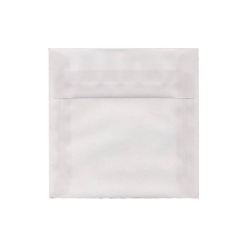 JAM Paper 5.5 x 5.5 Square Translucent Vellum Invitation Envelopes, Clear, Bulk 250/Box (74354H) image 1
