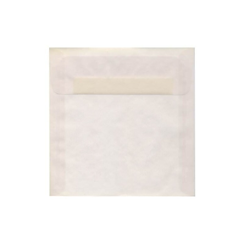 JAM Paper 9.5 x 9.5 Square Translucent Vellum Invitation Envelopes, Clear, 50/Pack (2851357I) image 1