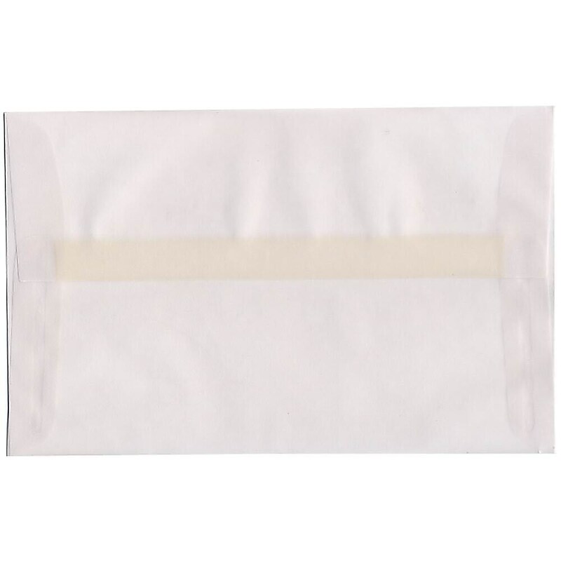 JAM Paper A10 Translucent Vellum Invitation Envelopes, 6 x 9.5, Clear, 50/Pack (31284I) image 1