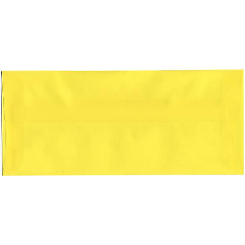 JAM Paper #10 Business Translucent Vellum Envelopes, 4.125 x 9.5, Primary Yellow, 50/Pack (PACV356I) image 1