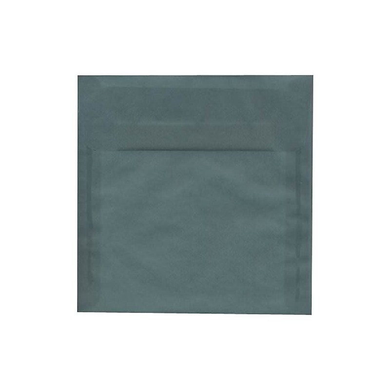 JAM Paper 8.5 x 8.5 Square Translucent Vellum Invitation Envelopes, Ocean Blue, Bulk 250/Box (PACV532H) image 1