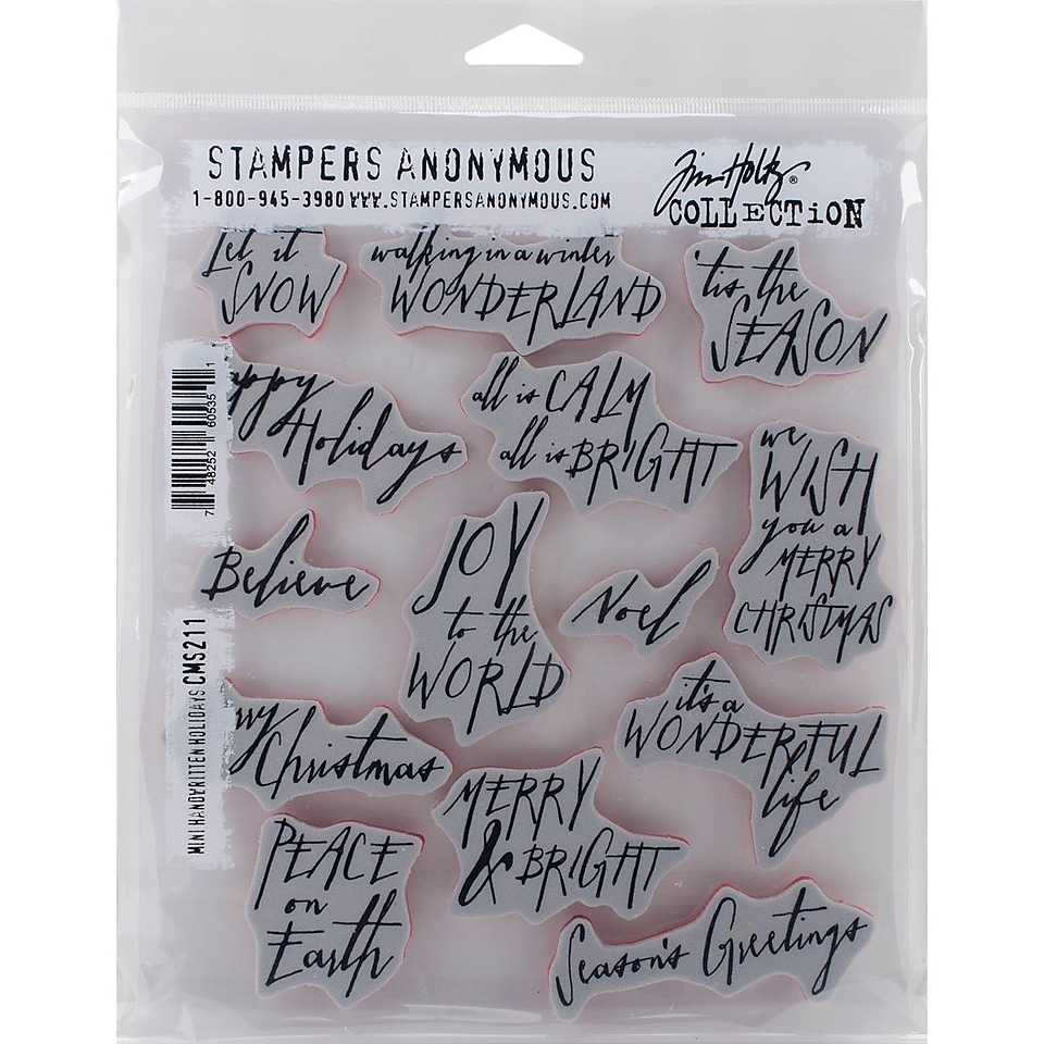 Stampers Anonymous Tim Holtz Cling Rubber Stamp Set, Handwritten