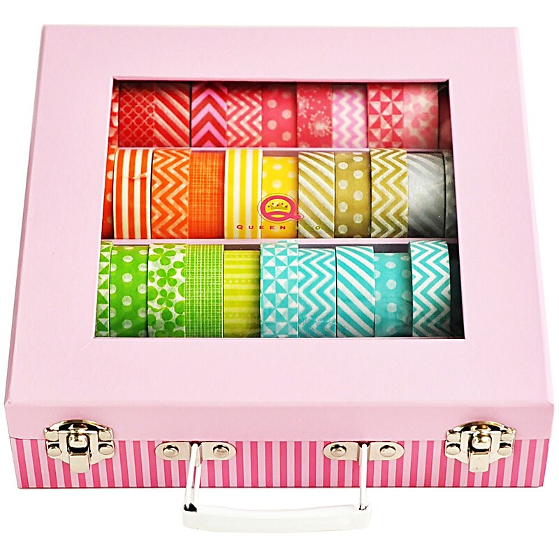 Queen & Co Tape Trunk Storage Case Pink image 1