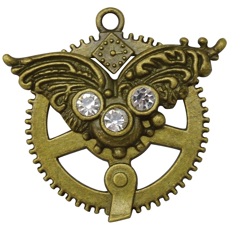 FabScraps Imported Embellishments Brass, Steampunk Filigree Cog image 1