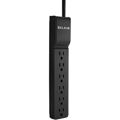 Belkin® Home/Office Surge Protector With Rotating Plug, 6Outlet, Black