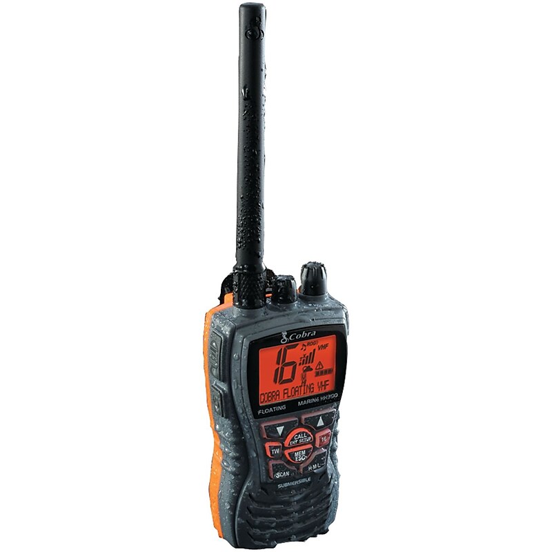 Cobra MR HH350 FLT Marine 6W Handheld Floating VHF Radio, Gray (CBRMRHH350FLT) image 1