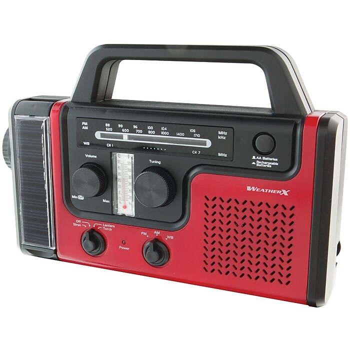 WeatherX WR383R AM/FM Weather-Band Radio With Flashlight and