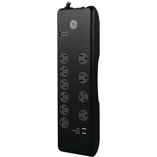 GE 10 Outlet Surge Protector, 6' Cord, 3000 Joules (14096) Staples