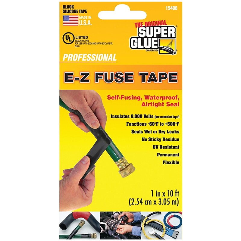 Super Glue E-Z Fuse Self-Fusing Tape, 1" x 3.33 yds., Black (SGC1540812) image 1