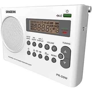 Sangean RCR-22 AM/FM Atomic Clock Radio - Automatic Time Setting, White