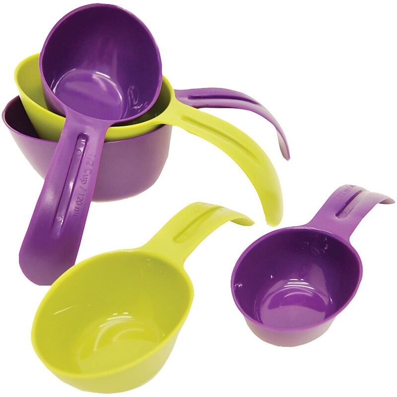 Starfrit Snap Fit Measuring Cups, Yellow/Purple image 1