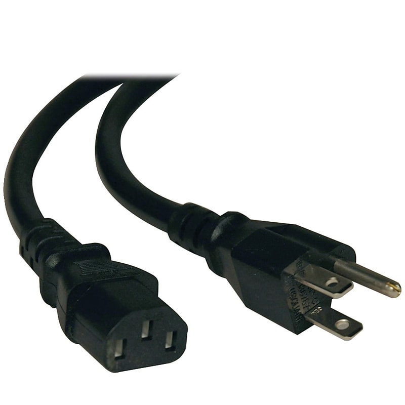 Tripp Lite Universal Computer Power Cord, 10', 10 A, 18 AWG, Black (TRPP006010) image 1