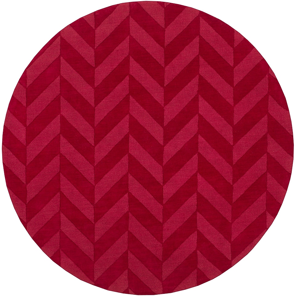 Artistic Weavers Central Park Red Chevron Carrie Area Rug; Round 79