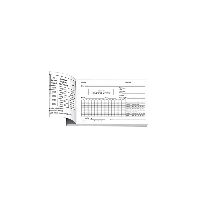 Medical Arts Press Log of Hospital Visits, Pocket-Sized, 2-Part image 1