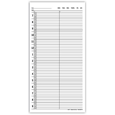 Multi-Copy Standard Scheduling Sheets, 7:00am-10:00pm, 15-Minute