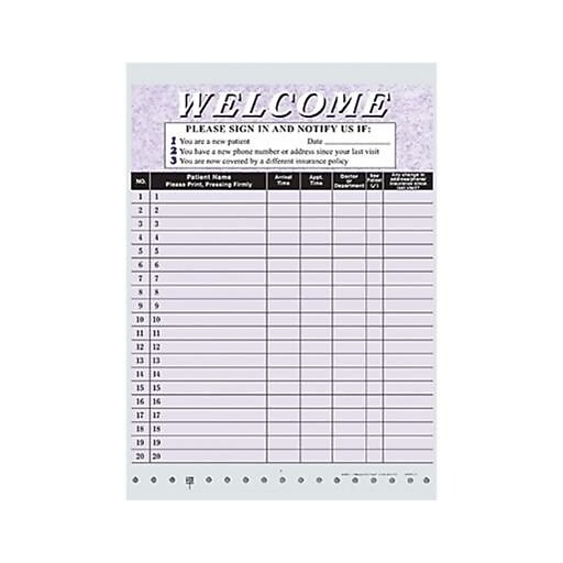 Medical Arts Press Privacy SignIn Sheet, Purple Staples