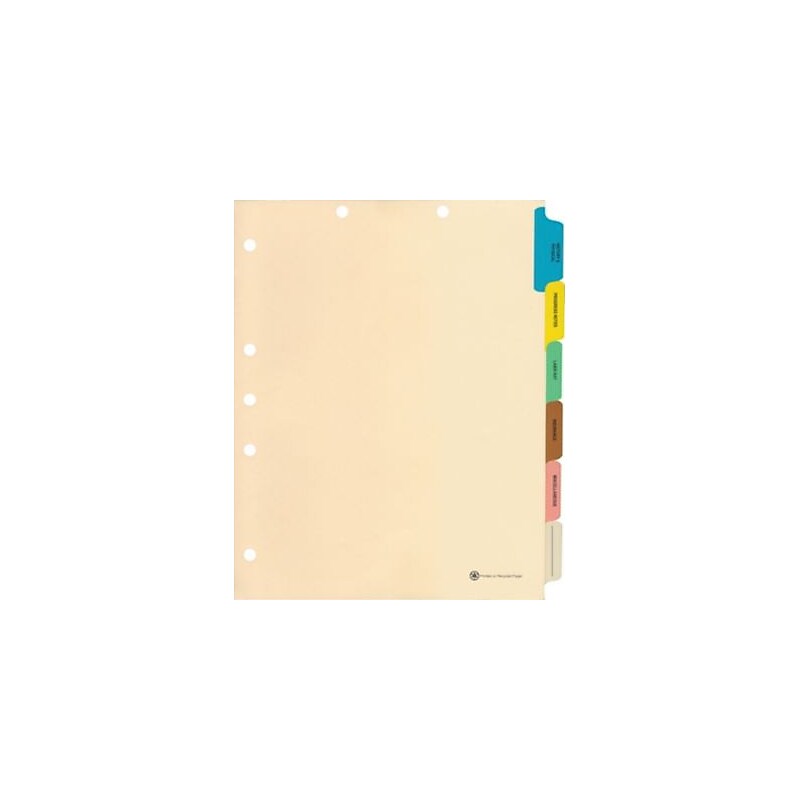 Medical Arts Press® 6-Tab Chart Medical Indexes, Side Tab, 65 Per Box image 1