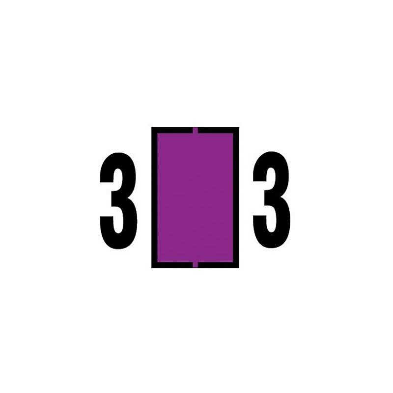 Medical Arts Press Jeter "3" Identification & Color Coding Labels, 15/16"H x 1 5/8"W, Purple, 500/Roll (33679) image 1