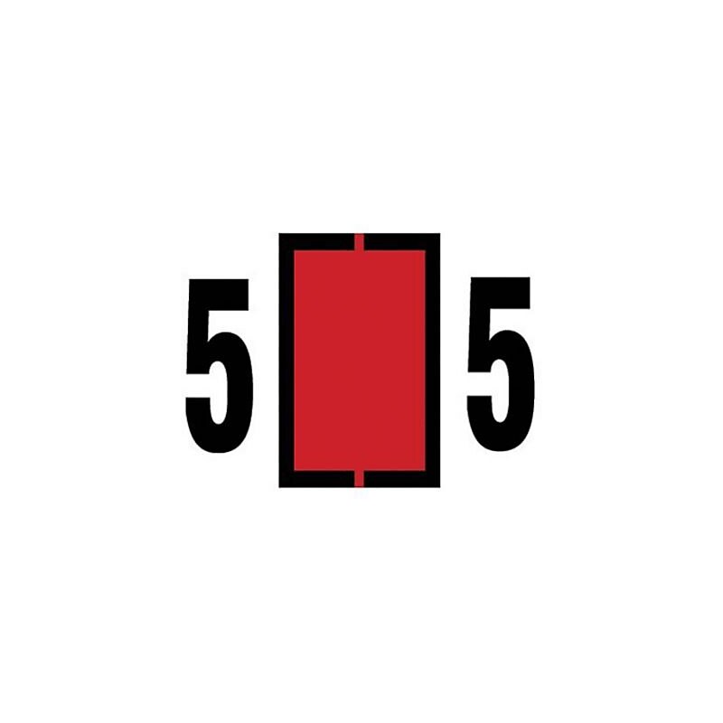 Medical Arts Press Jeter "5" Identification & Color Coding Labels, 15/16"H x 1 5/8"W, Red, 500/Roll (33681) image 1