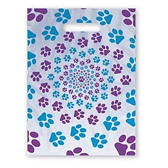 Jumbo Scatter-Print Supply Bags, Paw Print Spiral