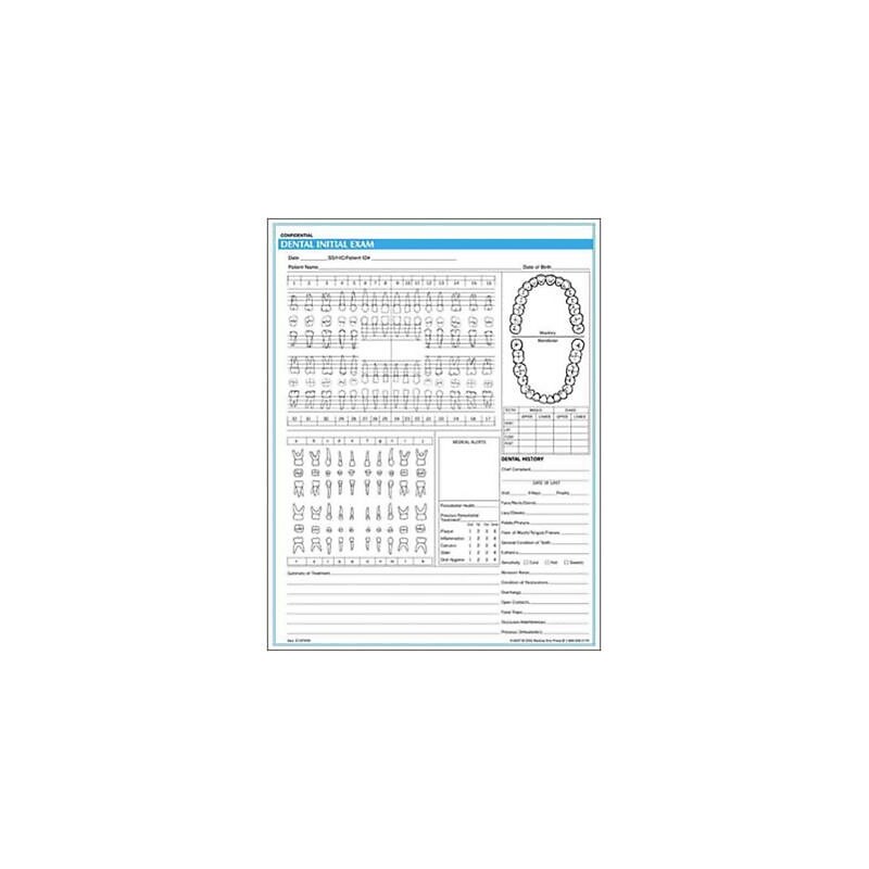 Medical Arts Press Dental Initial Exam Chart; Rainbow FormFamily (10007) image 1