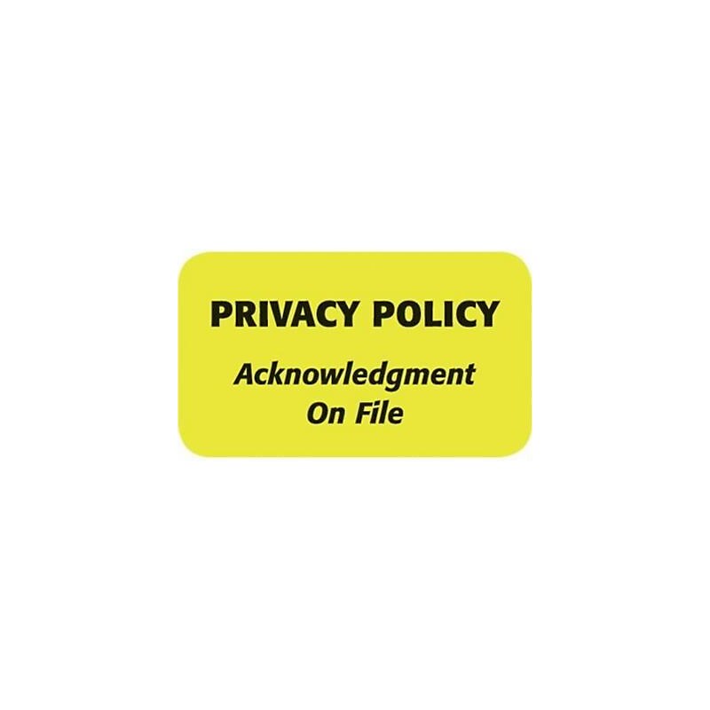 Patient Record Medical Labels, Privacy Policy, Fluorescent Chartreuse, 0.875 x 1.5 inch, 500 Labels image 1