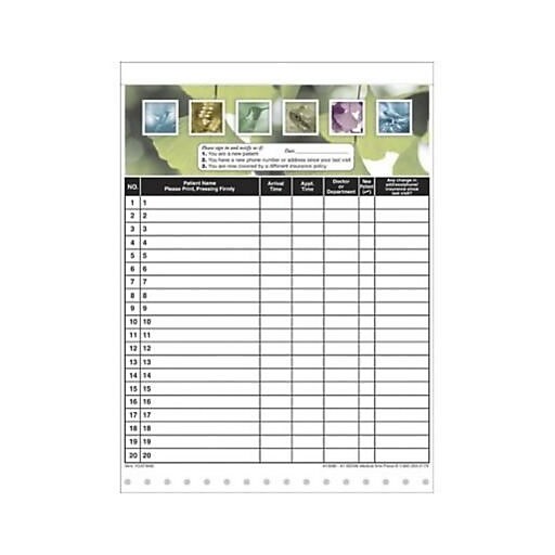 Medical Arts Press Designer Privacy Sign-In Sheets, Botanical Garden at