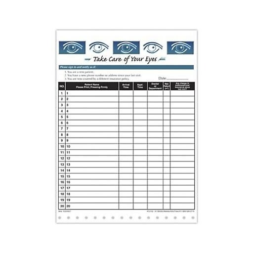 Medical Arts Press Designer Privacy SignIn Sheets, Optical at Staples