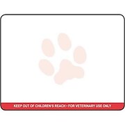 Veterinary Thermal Prescription Labels, Dymo Compatible, Red Warning Bar & Logo, 2.75 x 2.125 inch