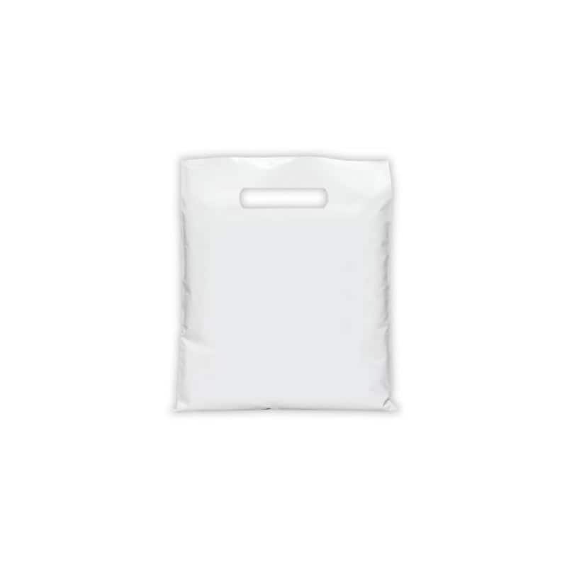 Blank White Die Cut Handle Supply Bags, 9x12" image 1