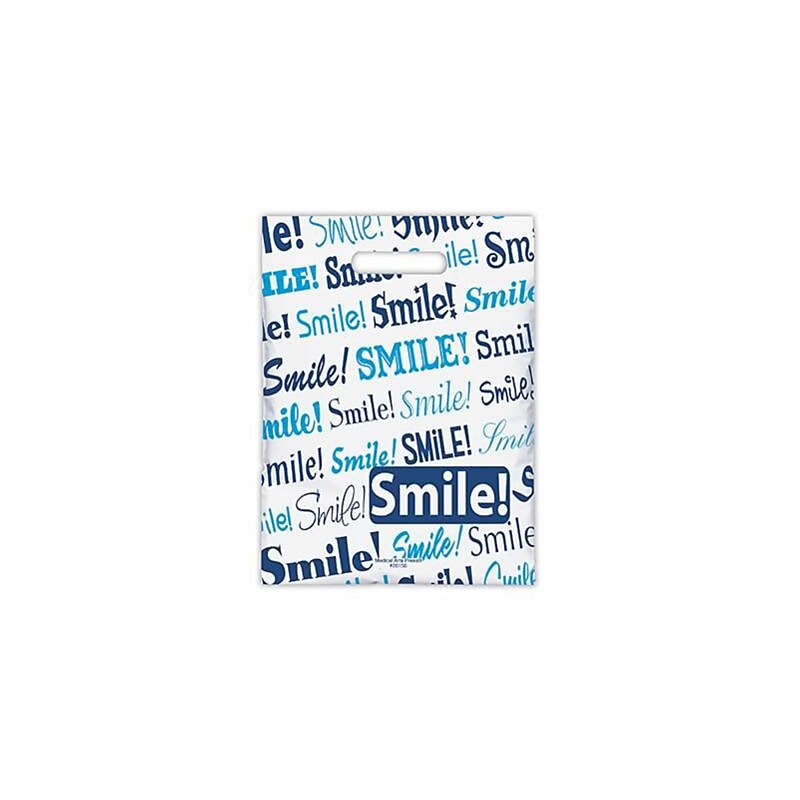 Medical Arts Press® Dental Scatter Print Bags, 7 1/2" x 10", Blue Smile (26156) image 1