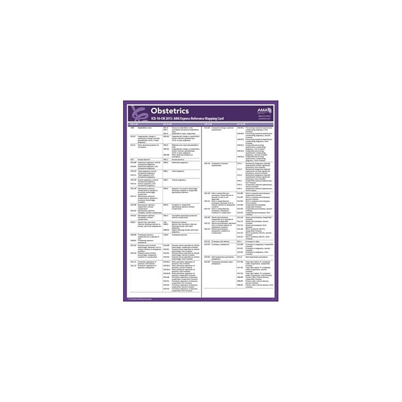 AMA 2015 Express Reference Coding Cards for ICD-10; Obstetrics image 1