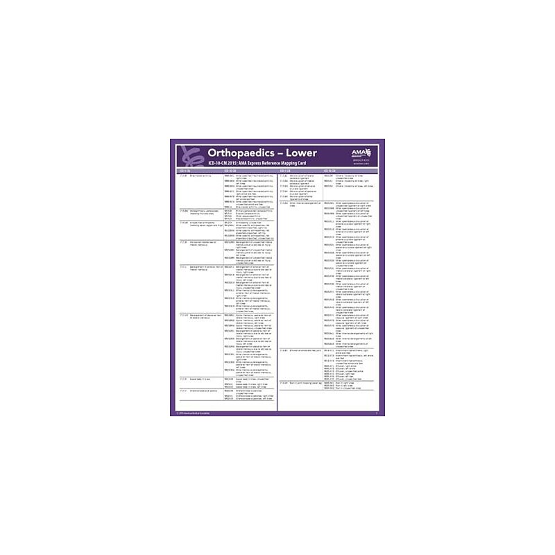 AMA 2015 Express Reference Coding Cards for ICD-10; Orthopedics image 1