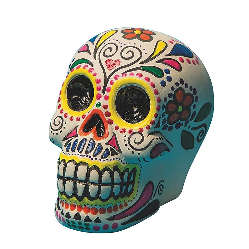 S&S Worldwide Color-Me Unglazed Skull Bank Craft Kit, 12/Pack image 1