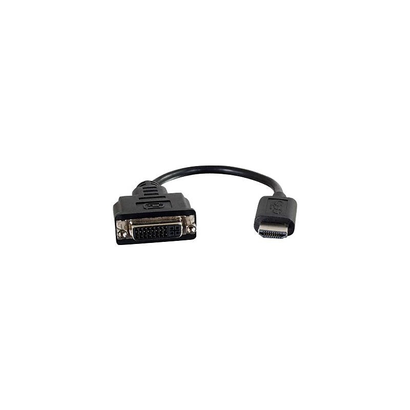 C2G® 8" HDMI To Single Link DVD-D Male/Female Adapter Converter Dongle, Black image 1