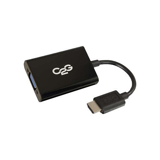C2G® 8" HDMI To VGA And Audio Male/Female Adapter Converter Dongle, Black Staples