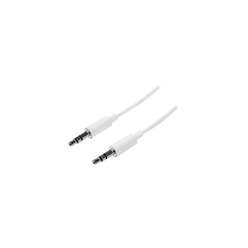 StarTech 3m White Slim 3.5mm Stereo Audio Cable, Male to Male (MU3MMMSWH) image 1