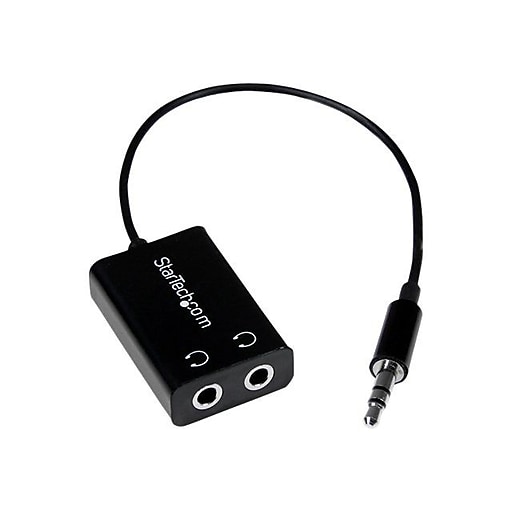 StarTech MUY1MFFADP Slim Mini Jack Headphone Splitter Cable Adapter, 3.5mm  Male to 2x 3.5mm Female, Black