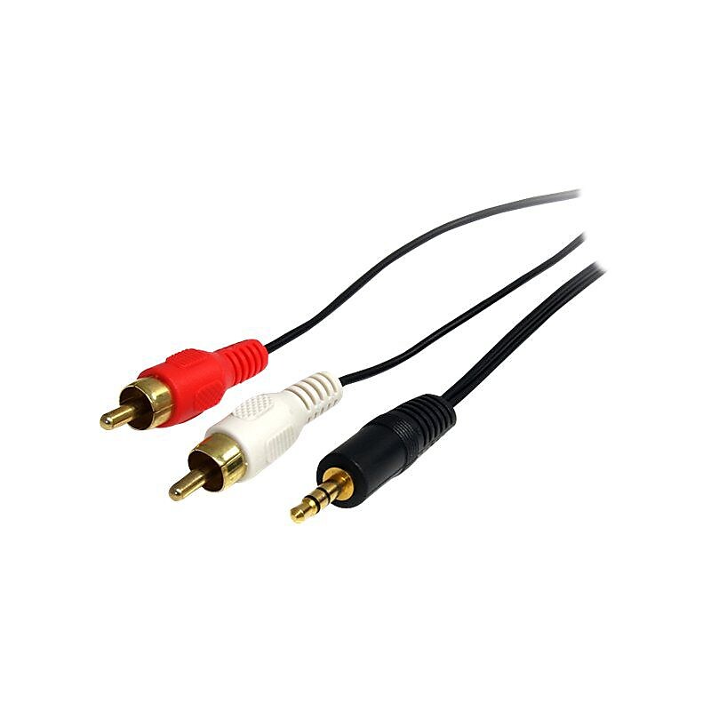 StarTech 3 ft Stereo Audio Cable - 3.5mm Male to 2x RCA Male image 1