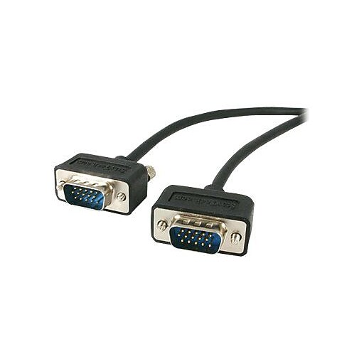 Startech® 15' Thin Coax High Resolution HD15 Male/Male VGA Monitor Cable, Black Staples
