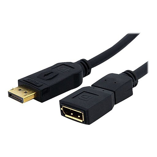 StarTech 6' DisplayPort Male/Female Video Extension Cable, Black Staples