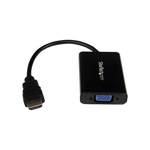 StarTech HDMI To VGA Video Adapter Converter With Audio, Black Staples